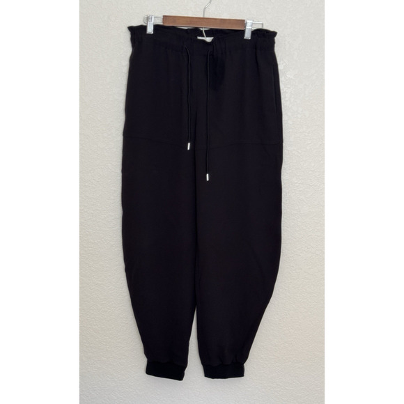 Chloe Crepe Joggers Pants Black Baggy Pull On 40, 8 US Modern Luxury Classic - Picture 3 of 10